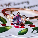 【アレキタイプ】天然カラーチェンジガーネット 天然ダイヤモンド リング