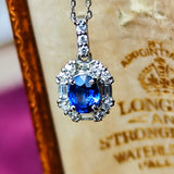 天然サファイア 天然ダイヤモンド ネックレス