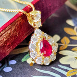 【ビルマ産】天然ルビー 天然ダイヤモンド ネックレス GIA