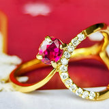 【非加熱 ピジョンブラッド】天然ルビー 天然ダイヤモンド リング