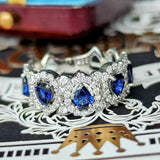 【5石 ロイヤルブルー】天然サファイア 天然ダイヤモンド リング