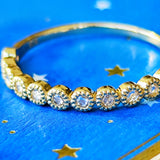 【ローズカット】天然ダイヤモンド ハーフエタニティリング 18金