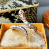 【スネークリング】天然ダイヤモンド 天然エメラルド K18PG