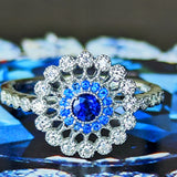 天然サファイア 天然アウイナイト 天然ダイヤモンド リング