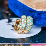 天然パライバトルマリン 天然ダイヤモンド パヴェ 18金ピアス