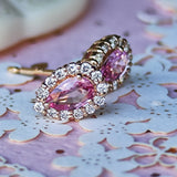 天然パパラチアサファイア 天然ダイヤモンド ピアス