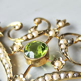 【イギリス アンティーク】ペリドット シードパール ネックレス