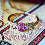 天然パパラチアサファイア 天然ダイヤモンド リング