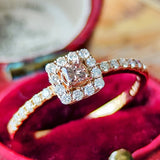 【ピンクダイヤ】FANCY BROWNISH ORANGY PINK 天然ダイヤモンド リング