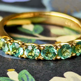 【お値下げ】天然グリーントルマリン ハーフエタニティリング