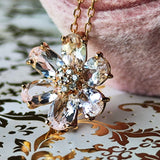 天然モルガナイト 天然ダイヤモンド ネックレス