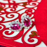 【両方 非加熱 ピジョンブラッド】天然ルビー 天然ダイヤモンド ピアス