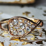 【ローズカット】天然ダイヤモンド 18金PG リング