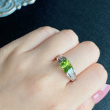 【パキスタン産】天然ペリドット 天然ダイヤモンド リング