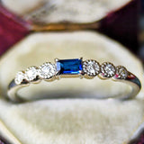 天然ユークレース コバルトブルー 天然ダイヤモンド リング