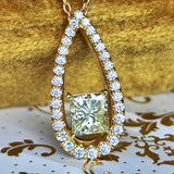 天然ダイヤモンド プリンセスカット ネックレス