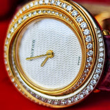 【金無垢】Cartier カルティエ トリニティ純正ダイヤモンド 18金無垢 クォーツ腕時計