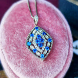 天然アウイナイト 天然ダイヤモンド ネックレス