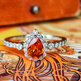 【お値下げ】マンダリンガーネット 天然スペサルティンガーネット 天然ダイヤモンド リング