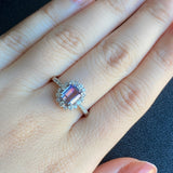 【お値下げ】天然バイカラーゾイサイト 天然ダイヤモンド リング