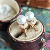 MIKIMOTO ミキモト あこや真珠 ヴィンテージイヤリング 14金