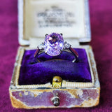 天然クンツァイト 天然ダイヤモンド リング