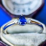 【ロイヤルブルー】天然サファイア 天然ダイヤモンド リング
