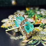 【お値下げ】シュガーローフ 天然エメラルド 天然ダイヤモンド ピアス