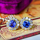 天然タンザナイト 天然ダイヤモンド 18金ピアス