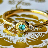 天然パライバトルマリン 天然ダイヤモンド リング