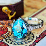 天然ジルコン 7.06ct 天然ダイヤモンド リング