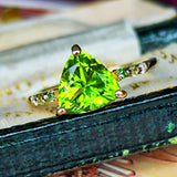 【パキスタン産】天然ペリドット 天然ガーネット 天然ダイヤモンド リング