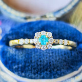 天然パライバトルマリン 天然ダイヤモンド リング