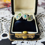 【お値下げ】天然パライバトルマリン デマントイドガーネット アウイナイト アクアマリン ベニトアイト ダイヤモンド リング