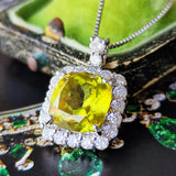 【大粒 4.36ct】天然スフェーン 天然ダイヤモンド ネックレス