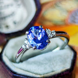 天然タンザナイト 天然ダイヤモンド リング