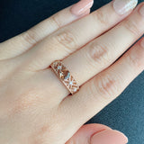 天然アンダリュサイト 天然ダイヤモンド 18金PGリング