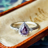 【アレキタイプ】天然カラーチェンジガーネット 天然ダイヤモンド リング