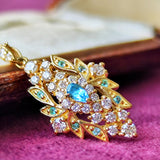 天然パライバトルマリン 天然ダイヤモンド ネックレス