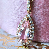 天然モルガナイト 天然ダイヤモンド ネックレス