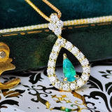 【ブラジル産 非加熱】天然パライバトルマリン 天然ダイヤモンド ネックレス