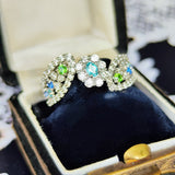 【お値下げ】天然パライバトルマリン デマントイドガーネット アウイナイト アクアマリン ベニトアイト ダイヤモンド リング