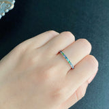 天然石 マルチカラーリング プラチナ