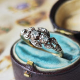 【お値下げ】フランス アンティーク 天然ダイヤモンドリング