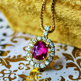 【非加熱 ピジョンブラッド】天然ルビー 天然ダイヤモンド ネックレス