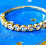 【ローズカット】天然ダイヤモンド ハーフエタニティリング