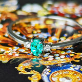 天然パライバトルマリン 天然ダイヤモンド リング