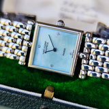 Van Cleef & Arpels ヴァンクリーフ&アーペル クラシックカレ ブルーグリーンシェル文字盤 ダイヤモンド クォーツ腕時計