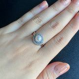 【お値下げ】天然ダイヤモンド 月のモチーフ プラチナ リング