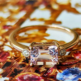 天然モルガナイト 天然ダイヤモンド リング